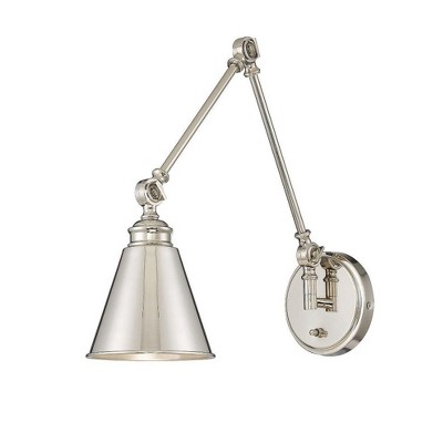 Savoy House Morland 1 - Light Swing Arm Lamp in  Satin Nickel