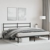 vidaXL Metal Bed Frame with Headboard Black 76 in.x79.9 in. King - 3 of 4
