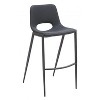 Desi Armless Set of 2 Barstool 40" H, Black Faux Leather Plywood Steel by Zuo Modern - 3 of 4