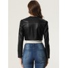 INSPIRE CHIC Women's PU Bolero Open Front Leather Cropped Long Sleeve Jacket - 4 of 4