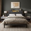 Furnulem Queen Size Bed Frames with Upholstered Headboard Bed with Charging Station and Led Lights Bed Frame with Sturdy Wooden Slats/2-Tier Storage - 3 of 4