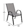 Merrick Lane 5 Piece Outdoor Dining Table Set for 4 with Glass-Top Patio Table and 4 Stack Chairs with Flex Comfort Material - 4 of 4