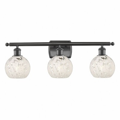 White Mouchette - 3 Light Bath Vanity In Modern Style-9 Inches Tall and 26 Inches Wide