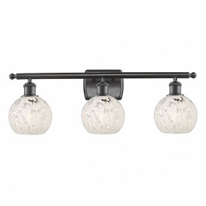 White Mouchette - 3 Light Bath Vanity In Modern Style-9 Inches Tall and 26 Inches Wide - 1 of 1