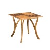 Okak 31.5" Outdoor Dining Table Side Tables with Acacia Wood Frame Portable Patio End Table Outdoor&Indoor for Garden Balcony Yard Pool, Teak - 4 of 4