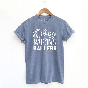 Simply Sage Market Women's Busy Raising Ballers Baseball Short Sleeve Garment Dyed Tee - 1 of 2