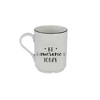 Porland Be Happy 4pc Mug Set - White: Porcelain Coffee Mugs, Dishwasher & Microwave Safe, 11.66 oz Capacity, Set of 4 - 3 of 4