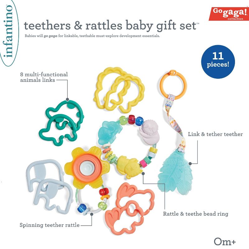 Infantino Go gaga! Teethers &#38; Rattle Baby Gift Set, 3 of 9
