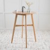 Airsurfer Mid-Century Modern Round Bar Table – 42" High Bar Table with Tapered Legs for Kitchen, Dining Room or Home Bar, Natural Oak - 2 of 4