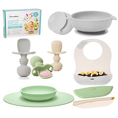 TYRY.HU Silicone Baby Bowls with Suction Set, Baby Bowls and Spoons & Fork