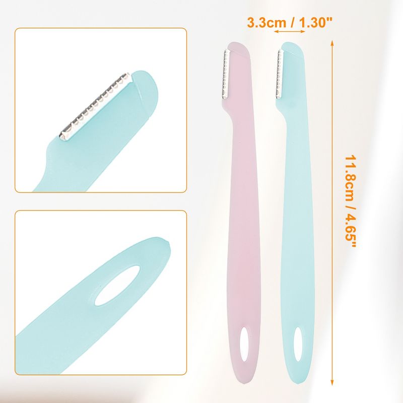 Unique Bargains ABS Stainless Steel Facial Eyebrow Razor Tool 6 Pcs, 4 of 7