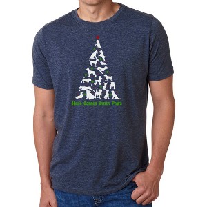 LA Pop Art Here Comes Santa Paws - Men's Premium Blend Word Art T-Shirt - 1 of 4