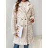 Womens Cable Knit Double Sided Coat Button Down Cardigan Coat - 2 of 4