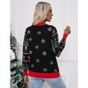 Womens Ugly Christmas Sweater 2024 Long Sleeve Holiday Sweaters with Festival Patterns Knitted Pullover Sweaters - 2 of 4