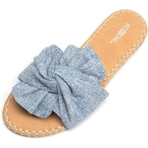 Roxoni Open Toe Sandal Slippers for Women - Indoor Outdoor Slides Shoes for Women - Spring Summer Slippers for Women - 1 of 4