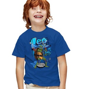 Teenage Mutant Ninja Turtles: Mutant Mayhem Leo Turtle Power Kids T Shirt For Youth, Royal - 1 of 4