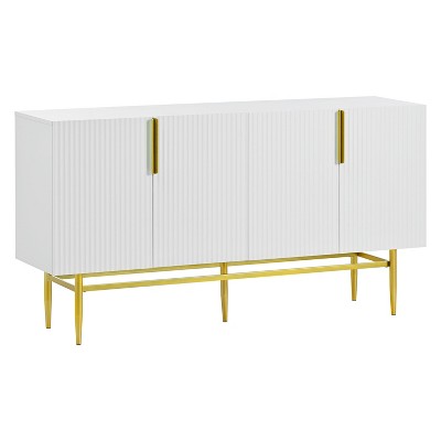 NicBex 60 Inch 4-Door Accent Storage Cabinet with Metal Handles and Metal Legs for Living Room,Kitchen,Office,Hallway