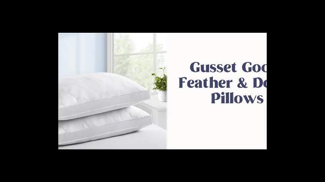 Peace Nest Quilted Gusseted Goose Feather Down Pillow Set of 2, 2 of 10, play video