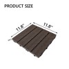 11 PCS 11.7" X 11.7" Textured Square Plastic Wood Deck Tiles, Outdoor Terrace Flooring in Brown - 4 of 4