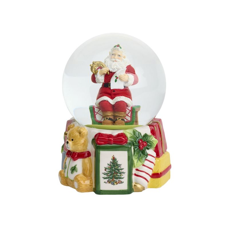 Spode Christmas Tree 6.5" Musical Snow Globe (Up On The House Top),6.5 Inch, 1 of 5