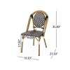 GDFStudio Laurel Outdoor Bistro Chairs with Rattan Back and Seat(Set of 2) - 3 of 4