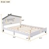 Full Size Wood Platform Bed with House-Shaped Headboard and Motion Activated Night Lights, No Box Spring Needed Gray - 2 of 4