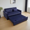 Futon Sofa Bed,3-in-1 Multi-Functional Corduroy Sleeper Couch Pull-Out Bed,Adjustable Backrest and Pillows - Leovsnove - 2 of 4