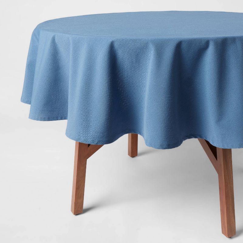 70&#34; Cotton Round Tablecloth Blue - Threshold&#8482;, 1 of 5