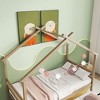 LOVMOR Twin Size Wood House Bedframe with Pull-out Trundle and Safety Guaranteed for Kids Girls Boys,Slats Support,Natural - 4 of 4