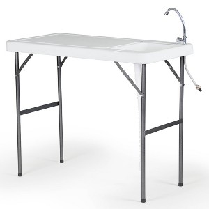 Modern Home Portable Folding Outdoor Fish Fillet Table for Filet Cutting with Sink Faucet - 1 of 4