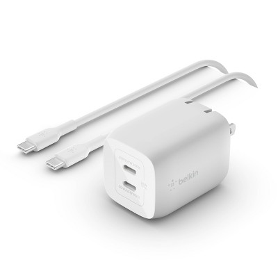 Belkin 65W Dual USB-C Bundle with 2M USB-C to USB-C Cable - White