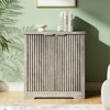 Fluted Cabinet with Storage, 2 Doors Accent Sideboard Buffet, Modern Credenza with Adjustable Shelves - 2 of 4