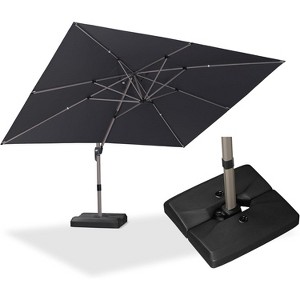 PURPLE LEAF Deluxe Aluminum Outdoor Patio Umbrella Square Cantilever Umbrellas - 1 of 4