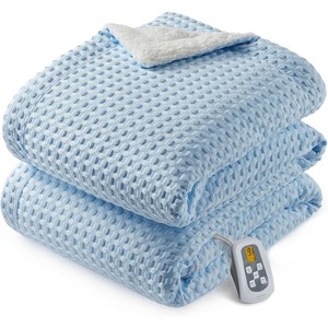 Heated Blanket Throw Twin Queen King, Waffle Weave Electric Throw Blanket Fast Heating with LCD Controller, Auto Off, ETL Certified, Machine Wash - 1 of 4
