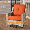 XIZZI 8 Pieces Wicker Sofa with Cushion, Swivel Rocking Chairs, High Back Rattan Chairs and Ottomans, 9 Seats Conversation Set for Backyard - 3 of 4