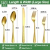 BRINJOY 40-Piece Hammered Gold Flatware Set - 8-Person Stainless Steel Cutlery Set, Dishwasher Safe with Mirror Polish - 2 of 4