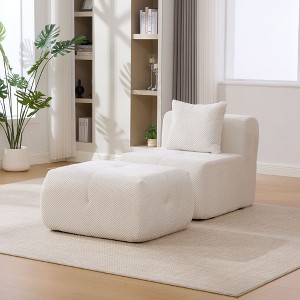 Okak Modern Modular Cloud Sofa Sectional Loveseat/Lounger Set with Pillows,Deep Seat Single Sofa for Living Room,Apartment,Guestroom - 1 of 4