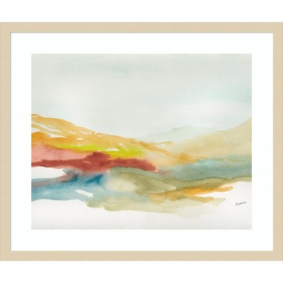 Amanti Art Land Contours No 4 by Jan Weiss Wood Framed Wall Art Print 25 x 21