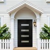 Lirago Fiberglass Front Door 36x80in Brickmould Frosted Glass Contemporary Sound Insulation Left Hand Inswing Black Finish Vinyl Frame - 2 of 4