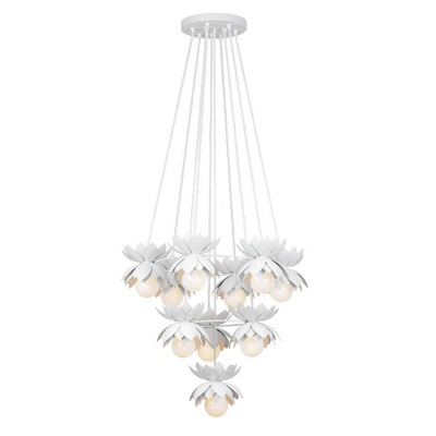 Pacha 10-Light White Cashmere Metal Chandelier
