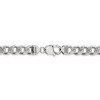 Black Bow Jewelry Men's 9mm Sterling Silver Solid Pave Curb Chain Necklace - 4 of 4