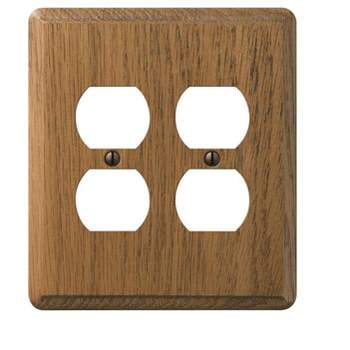 Amerelle Contemporary Brown 2 gang Wood Duplex Wall Plate 1 pk