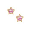 Junior Jewels 14K Gold Over Sterling Silver Created Opal Star Stud Earrings, White, Blue, Pink - 3 of 3