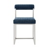 HomeRoots Set of Two Blue And Silver Upholstered Polyester Open Back Dining Side Chairs - 4 of 4