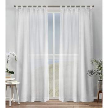Exclusive Home Bella Sheer Tab Top Curtain Panel Pair, 54"x84", Melrose Blue