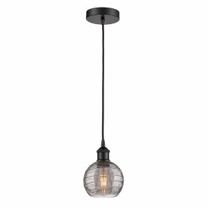 Athens Deco Swirl - 1 Light Mini Pendant In Industrial Style-8.75 Inches Tall and 6 Inches Wide - 1 of 1