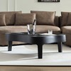 Fiberglass Elliptical Coffee Table Matte Black Relief Table Accent Table Cocktail Table SIde Table Irregular Center Table, No Need Assembly-ModernLuxe - 3 of 4