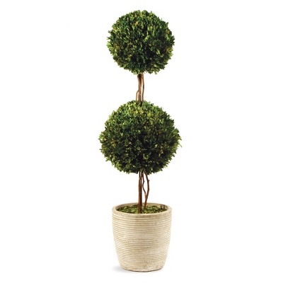 Plum & Post Boxwood Double Faux (Fake) Sphere Topiary 28"