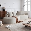 KWPZQEB 112" Modular Sectional Sofa, 4-Seat Oversized Convertible Couch with 4 Pillows & Deep Seat, Modern Chenille Curved Sofa for Living Room - 2 of 4