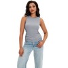 ATHLECHIC Women's Summer Ruched Ribbed Crew Neck Sleeveless Tank Tops - 2 of 4